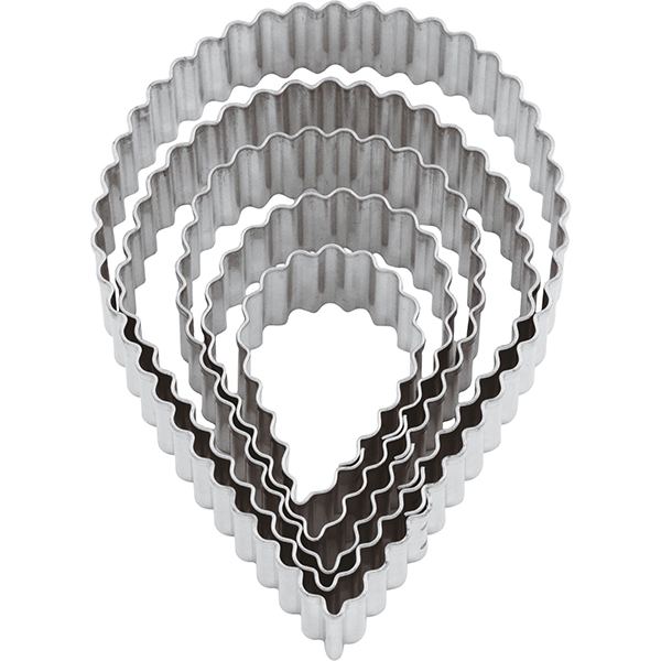 Набор кондитерских форм «Капля» [5 шт]; сталь нержавеющая; диаметр=12, высота=3 см.; металлический