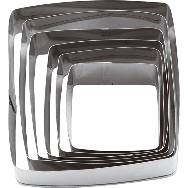 Набор кондитерских форм «Квадрат» (6 штук); сталь нержавеющая; высота=30, длина=70, ширина=70 мм; металлический
