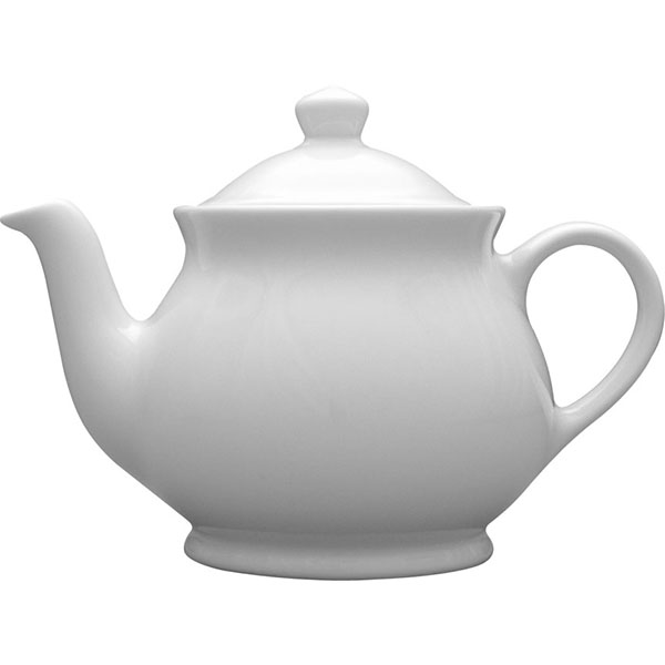 Чайник с крышкой «Грэйс»; материал: фарфор; 500 мл; диаметр=10, высота=12, длина=19 см.; белый