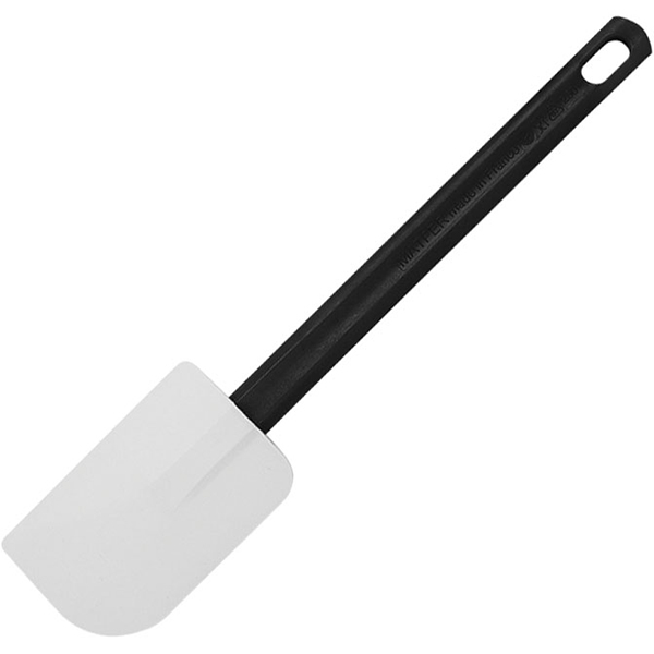 Лопатка кухонная «Эльвео»; материал: силикон,пластик; длина=46/12, ширина=8 см.; белый, цвет: черный