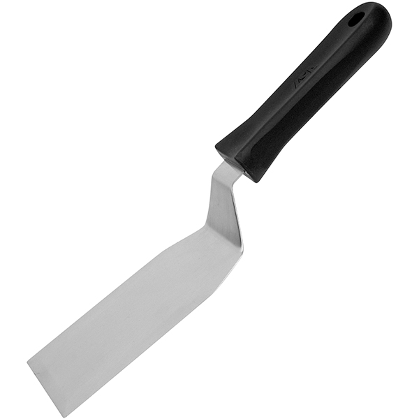 Лопатка для лазаньи; пластик, сталь нержавеющая; длина=305/130, ширина=70 мм; цвет: черный,металлический