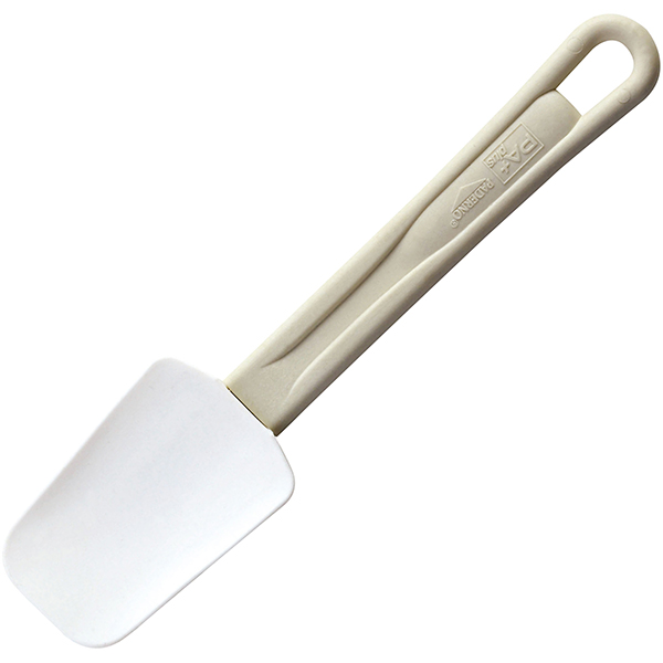 Лопатка кухонная; пластик,материал: силикон; длина=26/9, ширина=6 см.; серый, белый