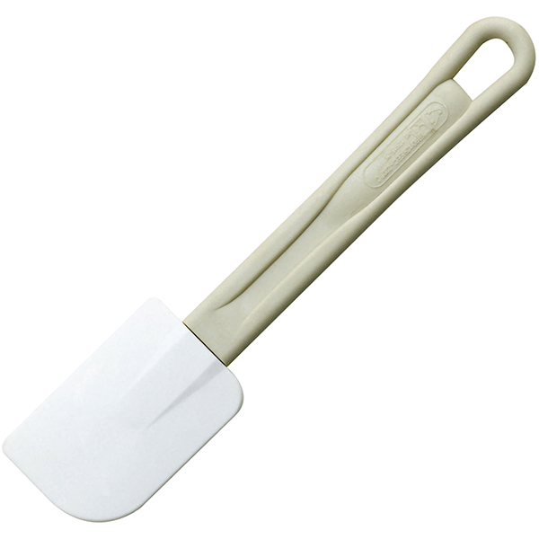 Лопатка кухонная; пластик,нейлон; длина=250/85, ширина=55 мм; серый, белый