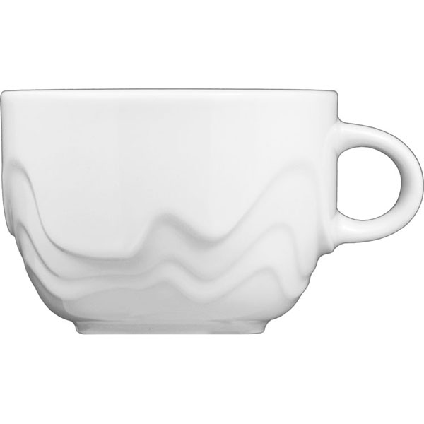 Чашка чайная «Мелодия»; материал: фарфор; 230 мл; диаметр=8.5, высота=6, ширина=11 см.; белый
