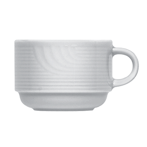 Чашка чайная «Карат»; материал: фарфор; 180 мл; диаметр=7.5, высота=5.5, длина=10 см.; белый
