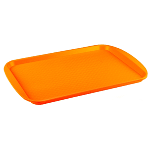 Поднос прямоугольный; пластик; высота=2, длина=45, ширина=35 см.; оранжевый цвет