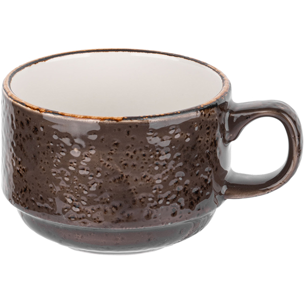 Чашка чайная «Крафт»; материал: фарфор; 225 мл; диаметр=8, высота=6, длина=11 см.; серый