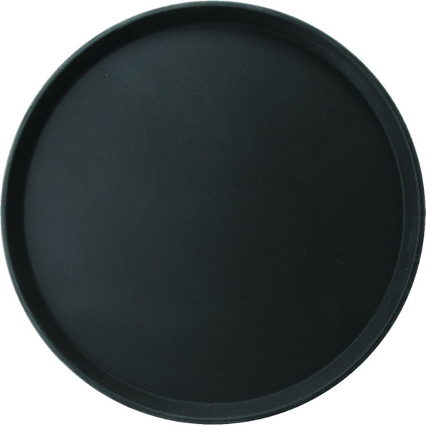 Поднос круглый; пластик,прорезиненный; диаметр=275, высота=20 мм; цвет: черный