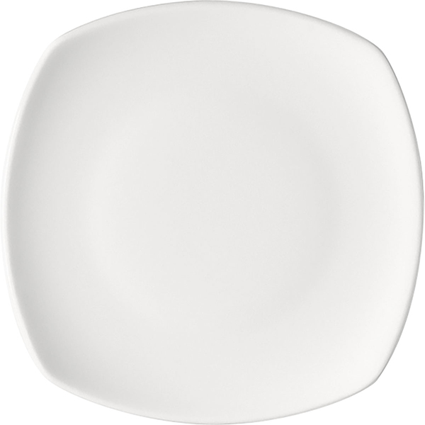 Тарелка квадратная «Опшенс»; материал: фарфор; длина=19.5, ширина=19.5 см.; белый