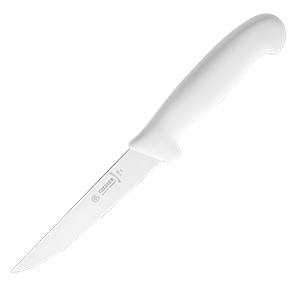 Нож для обвалки мяса; сталь нержавеющая,пластик; длина=16 см.; белый