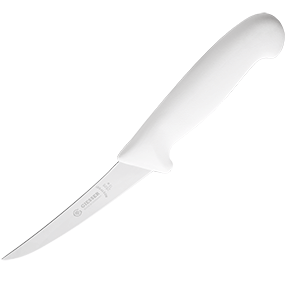 Нож для обвалки мяса; сталь нержавеющая,пластик; длина=13 см.; белый