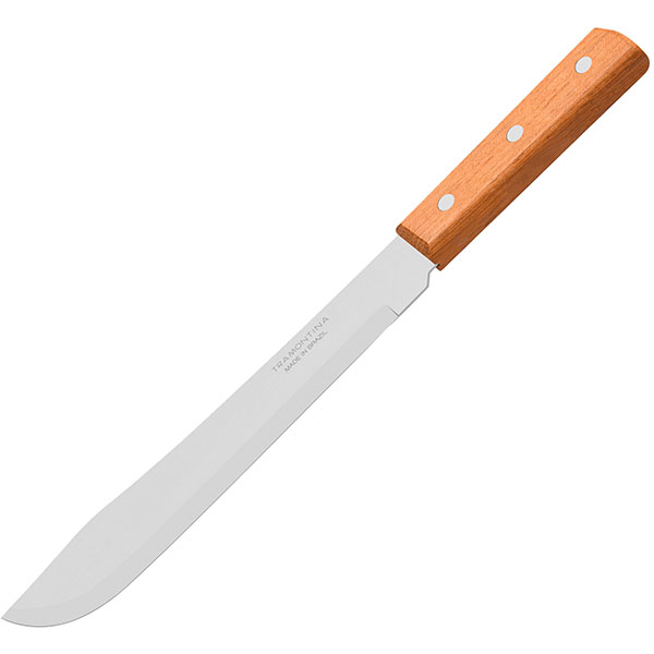 Нож для нарезки мяса; сталь,дерево; длина=260/125, ширина=30 мм; металлический, коричневый