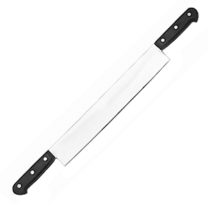 Нож для нарезки сыра 2ручки; сталь нержавеющая,пластик; длина=570/335, ширина=60 мм; металлический,цвет: черный