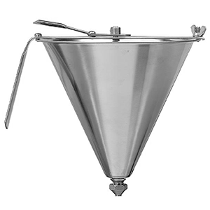 Воронка-дозатор кондитерская; сталь нержавеющая; объем: 1 литр; диаметр=19, высота=18 см.; металлический