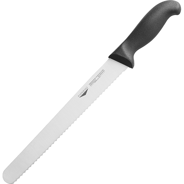 Нож для хлеба; сталь, пластик; длина=49/36, ширина=3 см.; цвет: черный