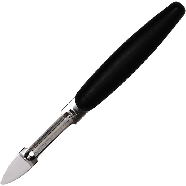 Нож для чистки овощей; сталь, пластик; длина=20.5, ширина=2 см.; цвет: черный, металлический