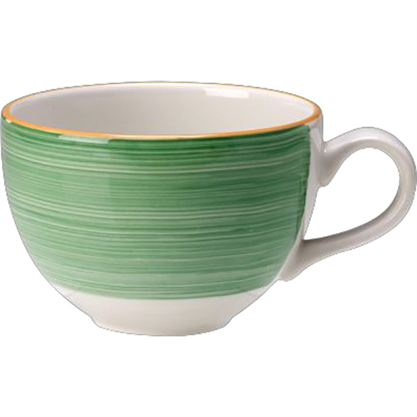 Чашка чайная «Рио Грин»; материал: фарфор; 227 мл; цвет: белый, зеленый