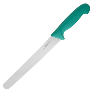 Нож для тонкой нарезки; сталь нержавеющая,пластик; длина=25 см.; зеленый