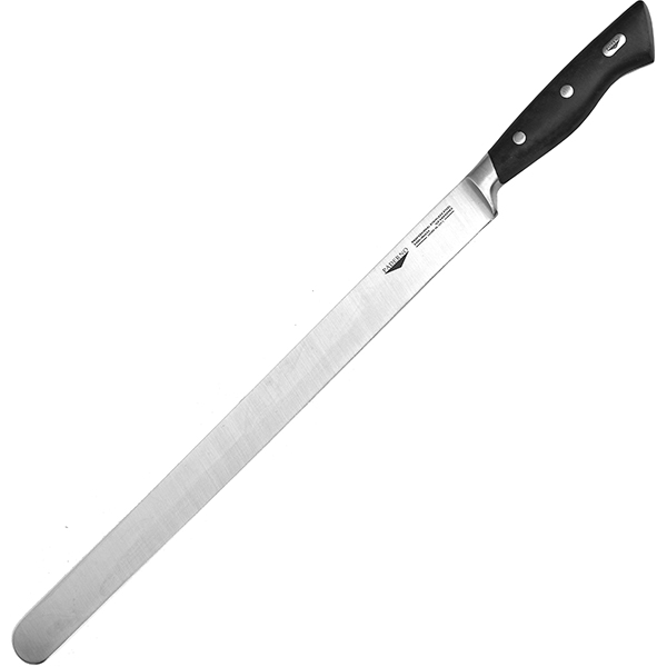 Нож для тонкой нарезки; сталь нержавеющая,пластик; длина=51/37, ширина=3 см.; цвет: черный