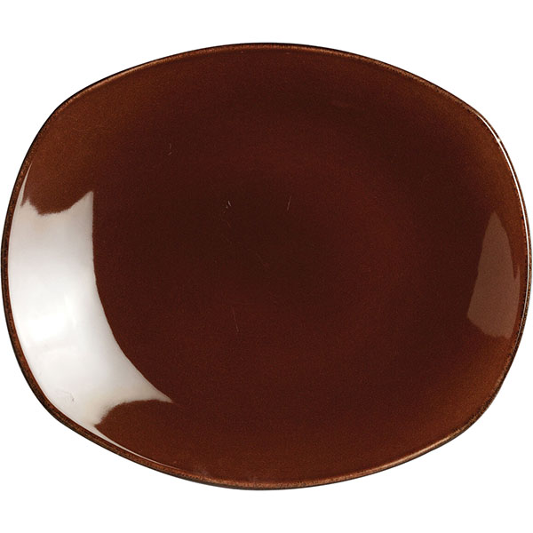Тарелка мелкая овальная «Террамеса мокка»; материал: фарфор; высота=1.5, длина=20.5, ширина=18 см.; темно-коричневая