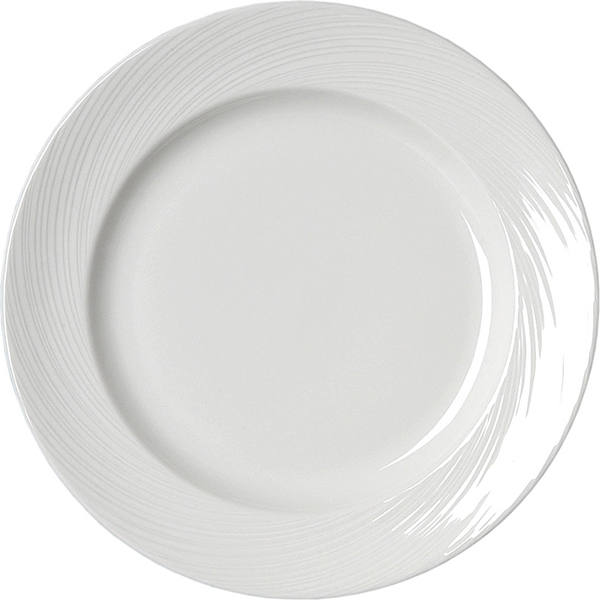 Тарелка мелкая «Спайро»; материал: фарфор; диаметр=20.5 см.; белый