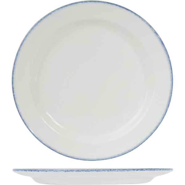 Тарелка мелкая «Блю дэппл»; материал: фарфор; диаметр=27 см.; белый, синий