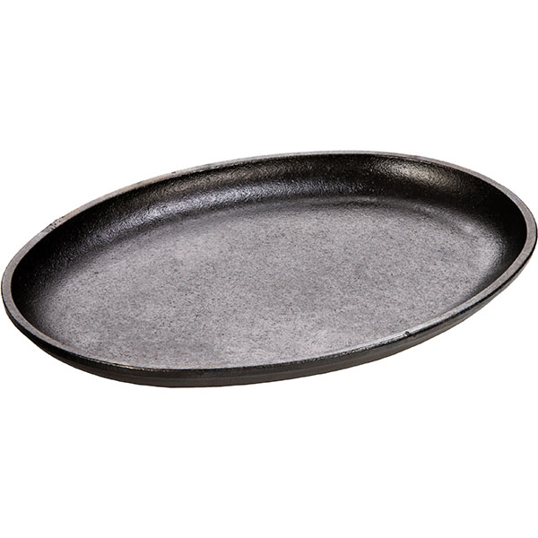 Сковорода для фахитос без ручек; чугун; высота=15, длина=250, ширина=190 мм; цвет: черный