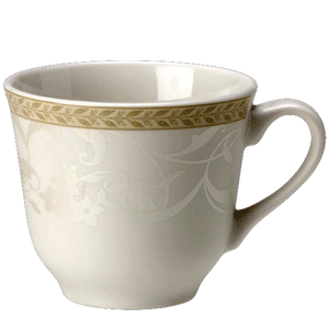 Чашка чайная «Антуанетт»; материал: фарфор; 225 мл; диаметр=9, высота=6, длина=12 см.; белый,оливковый