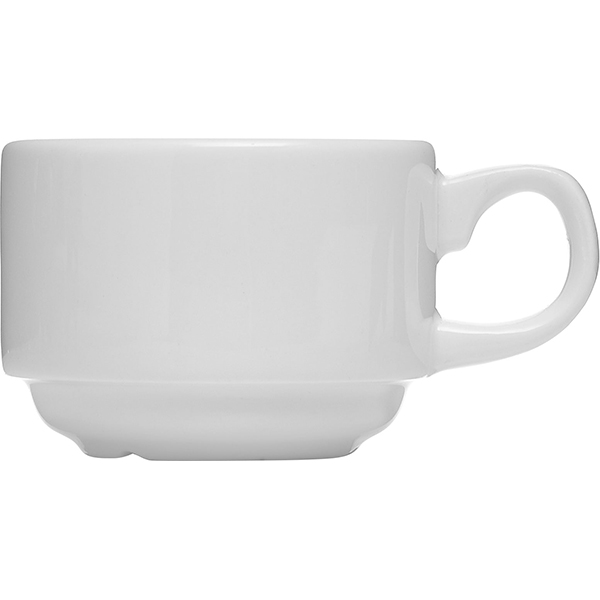 Чашка кофейная «Монако Вайт»; материал: фарфор; 85 мл; диаметр=6, высота=4.5, длина=8.5 см.; белый