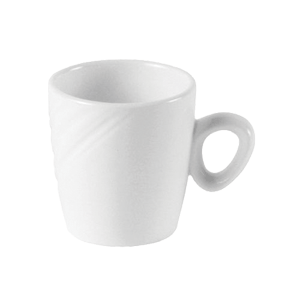 Чашка кофейная «Органикс»; материал: фарфор; 85 мл; диаметр=6, высота=6.3, длина=8.3 см.; белый