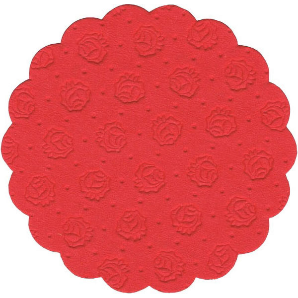 Настольные подкладки 9-слойная (20 штук); бумажные салфетки; диаметр=9 см.; красный