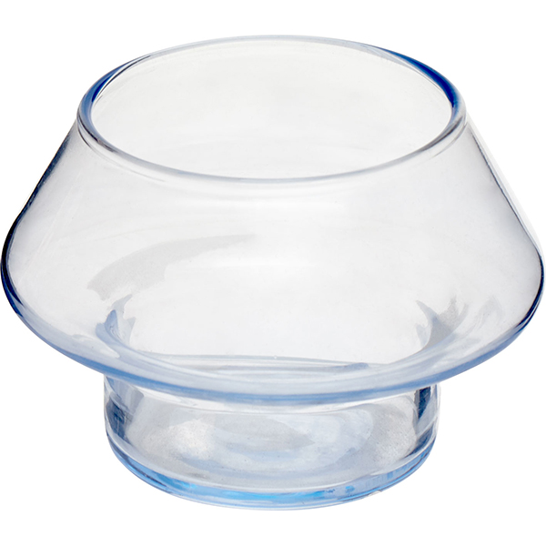Подсвечник «Лампарина»; стекло; диаметр=80/40, высота=54 мм; голубой