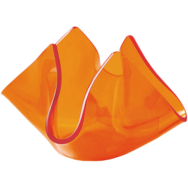 Подсвечник «Флауэ» оранжевый-красный; стекло; диаметр=5, высота=8.5, длина=10.5, ширина=10.5 см.; оранжевый цвет