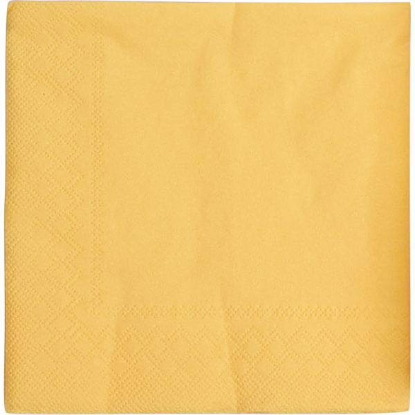 Салфетки 3х-слойные 25*25 см. (20 штук); бумажные салфетки; высота=2, длина=13, ширина=13 см.; желтый