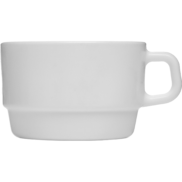 Чашка чайная «Перформа»; стекло; 270 мл; диаметр=90, высота=60, длина=115 мм; белый