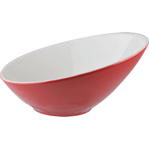 Салатник «Фиренза ред»; материал: фарфор; 600 мл; диаметр=21.5, высота=9 см.; красный, белый