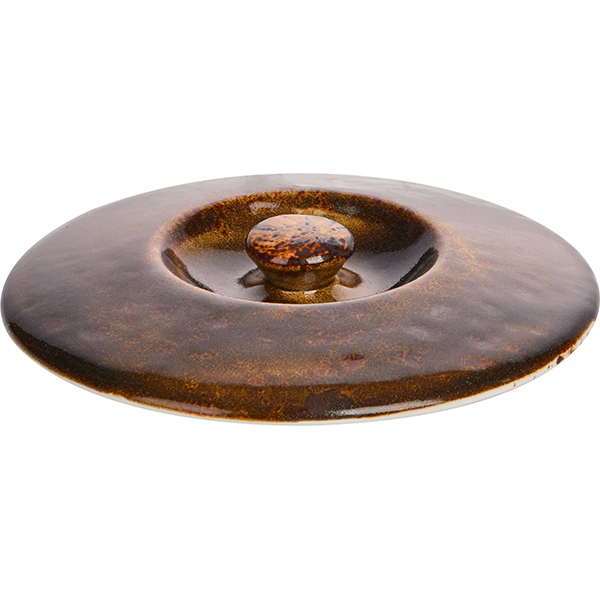 Крышка для бульонной чашки (1132 B828) «Крафт»; материал: фарфор; диаметр=11, высота=12, длина=39.5, ширина=32 см.; коричневый