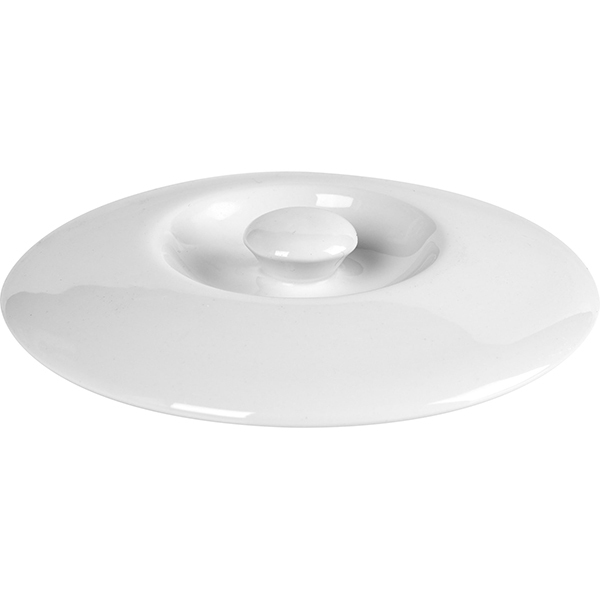 Крышка для бульонной чашки «Симплисити Вайт»; материал: фарфор; диаметр=135, высота=20, длина=185 мм; белый