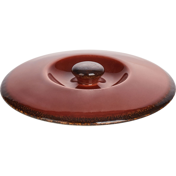 Крышка для бульонной чашки «Террамеса мокка»; материал: фарфор; диаметр=12, высота=2 см.; темно-коричневая