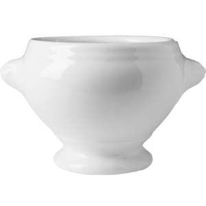 Супница, Бульонница (бульонная чашка) с ручками «Пати»; материал: фарфор; 450 мл; диаметр=10, высота=10, длина=16 см.; белый