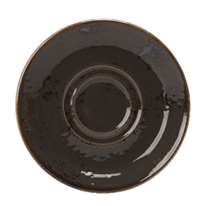 Блюдце «Крафт»; материал: фарфор; диаметр=15.5, высота=1.5 см.; серый