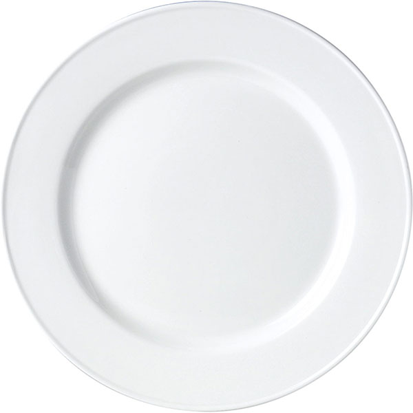 Тарелка мелкая «Симплисити вайт-Сли млайн»; материал: фарфор; диаметр=26.5 см.; белый