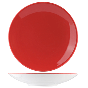 Салатник «Фиренза ред»; материал: фарфор; 480 мл; диаметр=200, высота=43 мм; красный, белый