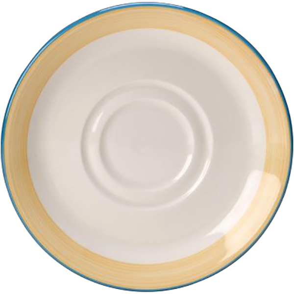 Блюдце «Рио Еллоу»; материал: фарфор; диаметр=14.5 см.; белый, желтый