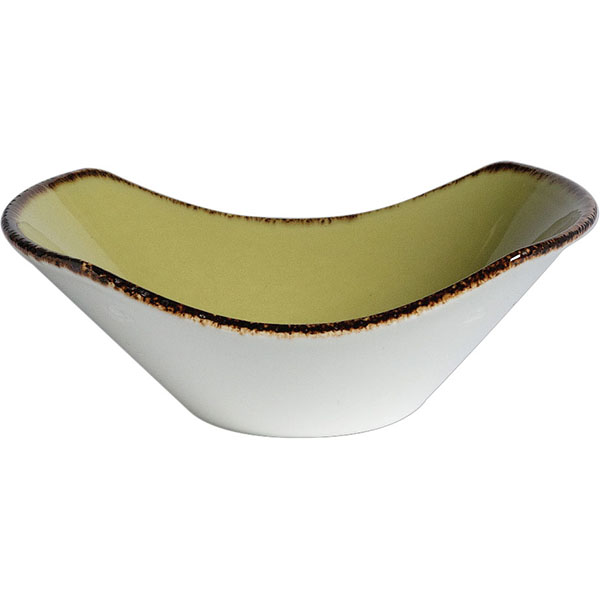 Салатник для комплимента «Террамеса олива»; материал: фарфор; 80 мл; диаметр=11.2, высота=4.5, длина=11.5, ширина=9 см.; оливковый