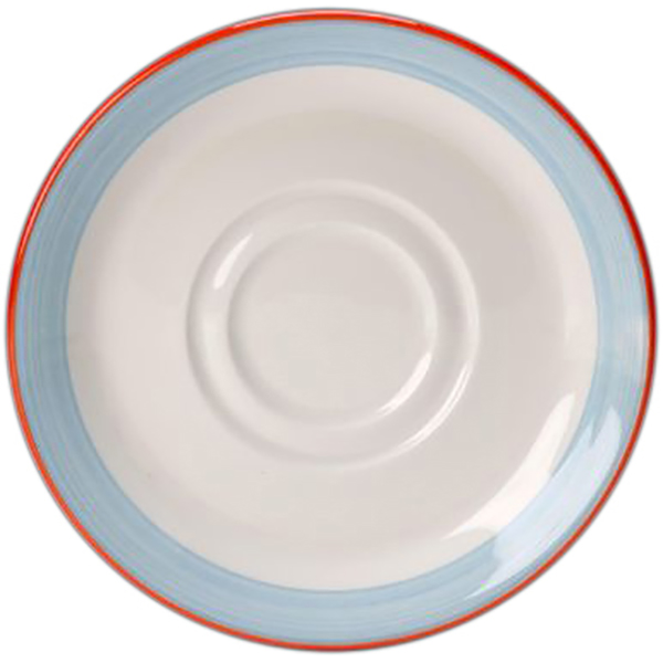 Блюдце «Рио Блю»; материал: фарфор; диаметр=14.5 см.; белый, синий