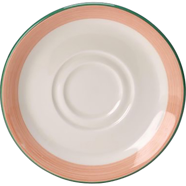 Блюдце «Рио Пинк»; материал: фарфор; диаметр=11.7 см.; белый, розовый