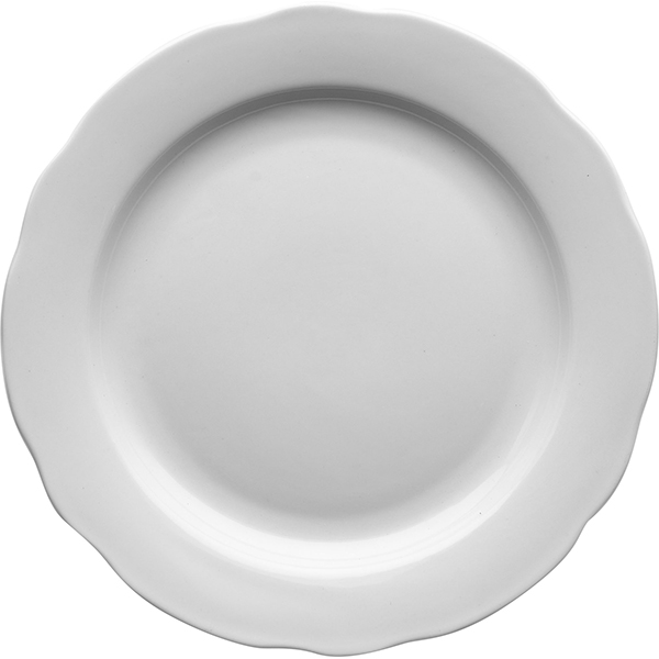 Тарелка мелкая фигурный край; материал: фарфор; диаметр=24, высота=2.8 см.; белый