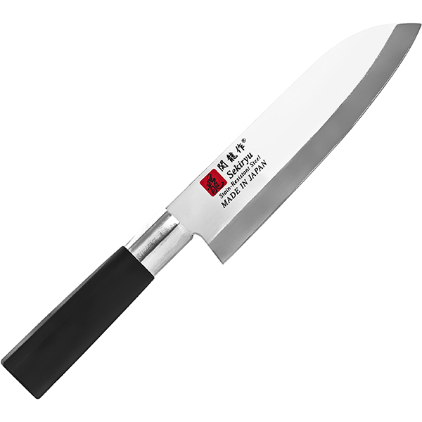 Нож кухонный «Сантоку»; сталь нержавеющая,пластик; L=29/16.5см