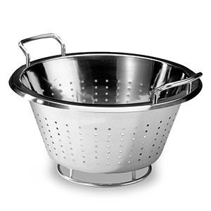 Дуршлаг на подставке с ручками; сталь нержавеющая; D=36,H=15.5см